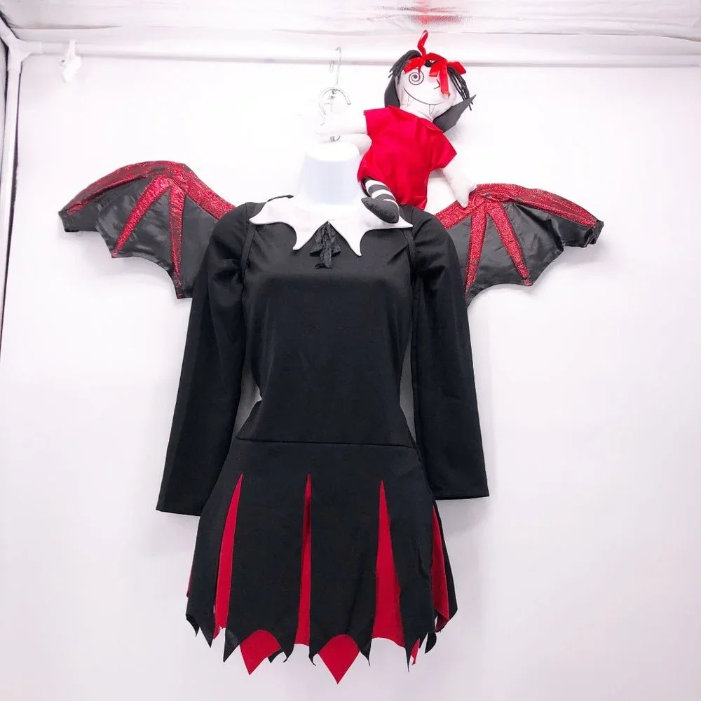 Very Bat Girl Child Large 10/12 Dress‎ Wings Bat Dolly Halloween Costume
